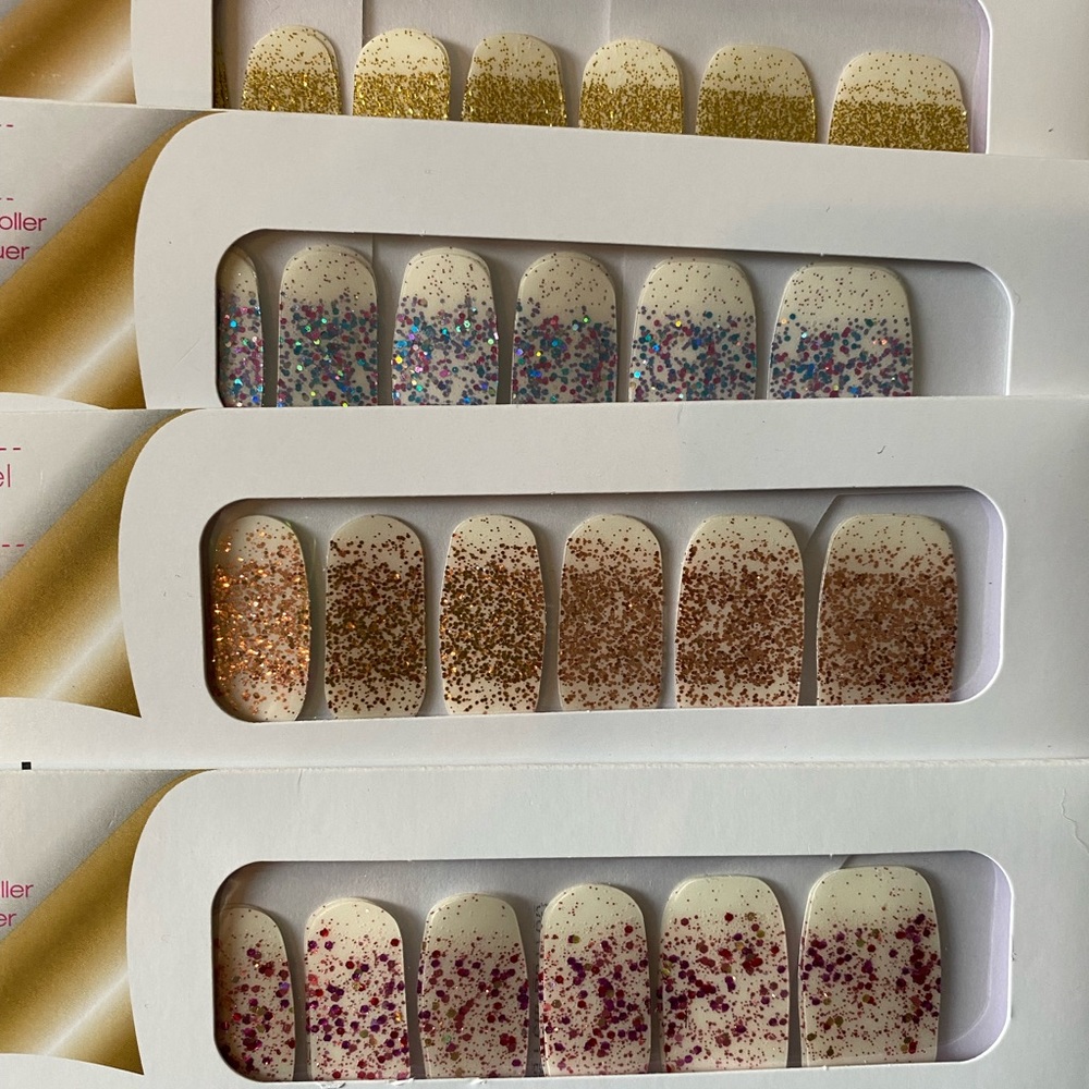 Set of 4 Color Street Real Nail Polish Strips - Glitter Overlays